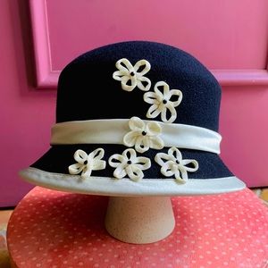 Authentic Cloche Made in Israel. Wool w/Satin Trim